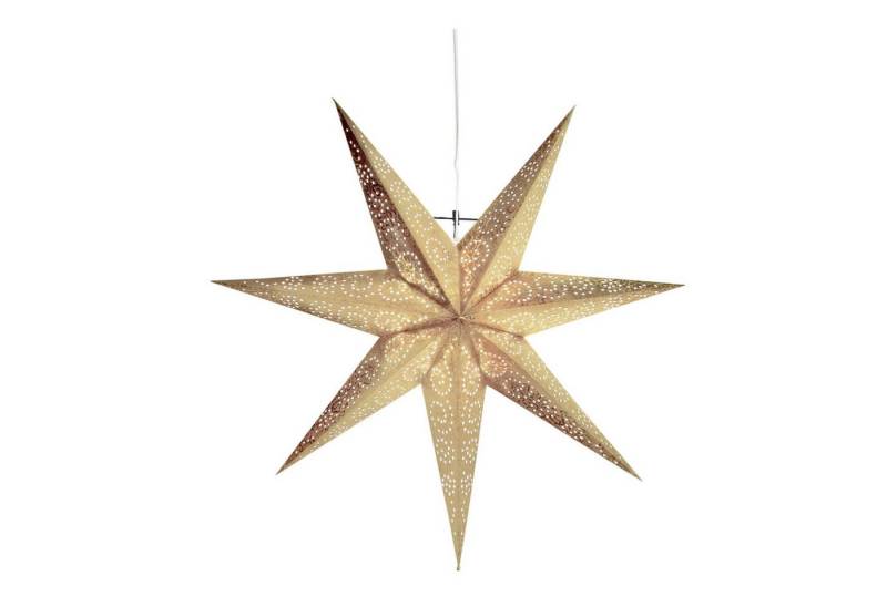 STAR TRADING LED Stern Papierstern Leuchtstern Faltstern 7-zackig hängend 60cm mit Kabel gold von STAR TRADING