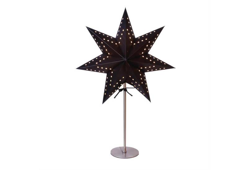 MARELIDA LED Stern Papierstern Weihnachtsstern stehend 7-zackig 34cm E14 Kabel schwarz von MARELIDA