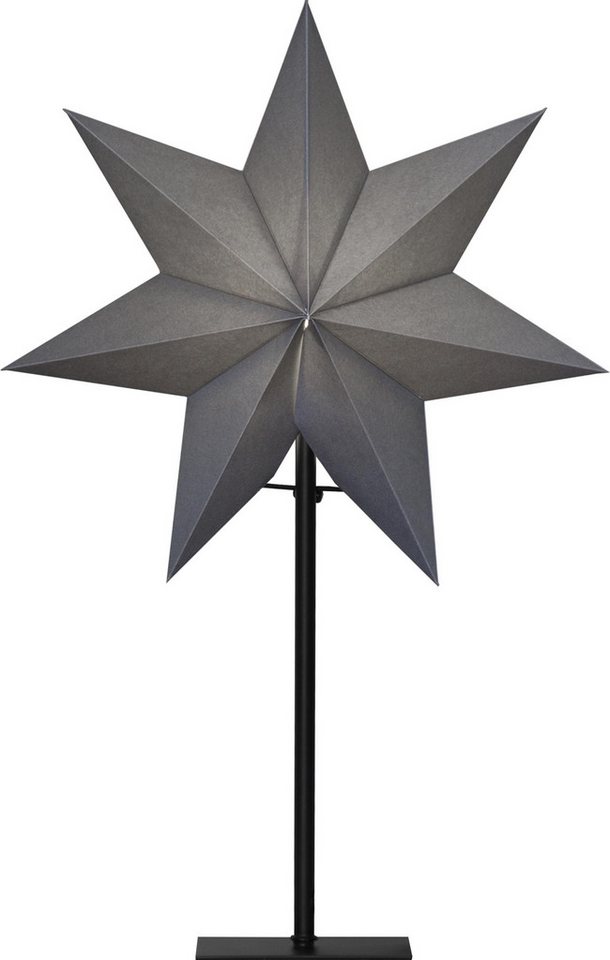 STAR TRADING LED Stern Standstern "Ozen", ohne Lochung, grau, E14, 55 cm von STAR TRADING