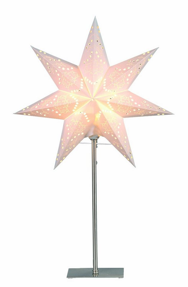 STAR TRADING LED Stern Star Tischlampe Sensy Mini, Metallfuß, Cremeweiß, H: 55x34 cm von STAR TRADING