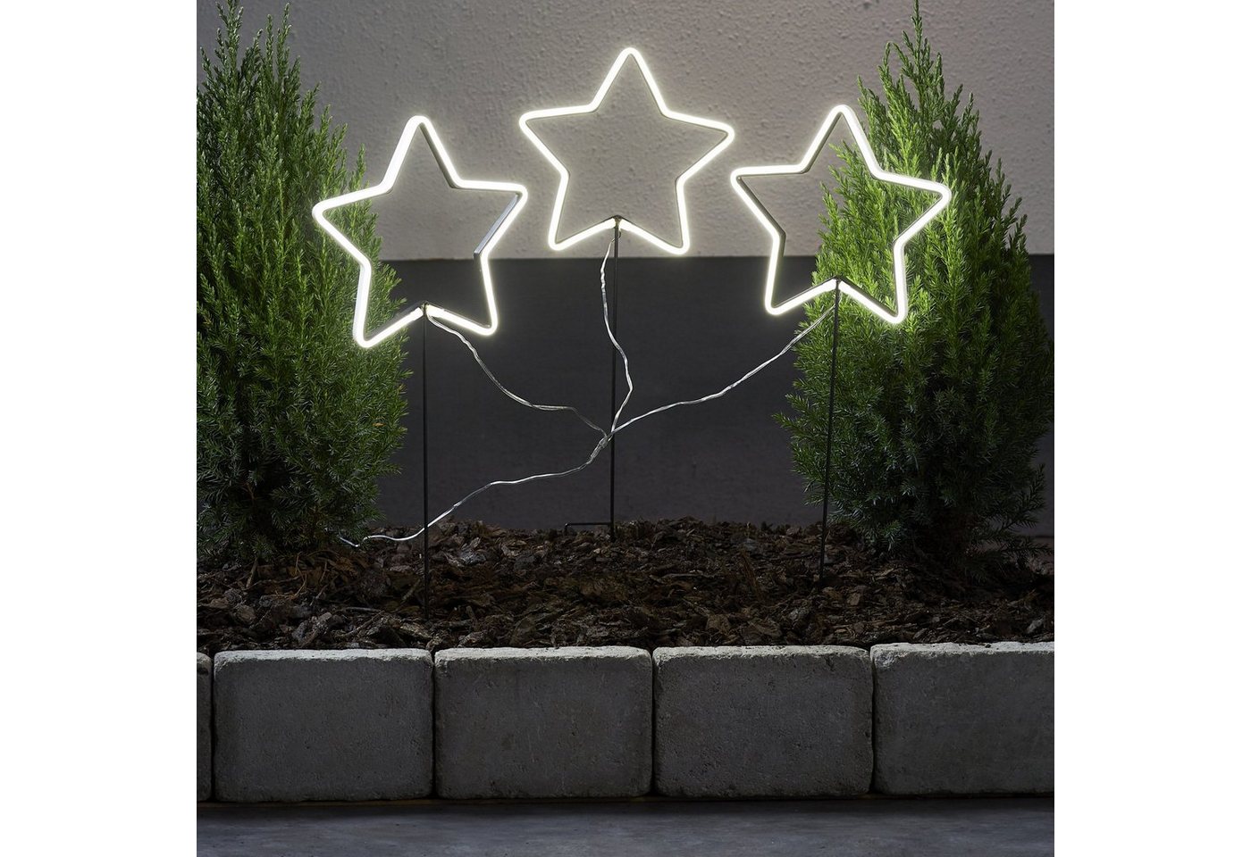 MARELIDA LED-Stern für außen LED Leuchtsterne Lichterstern 8 Funktionen 60cm Außen Weihnachtsdeko, LED Classic, Neutralweiß (3300K bis 5300K) von MARELIDA