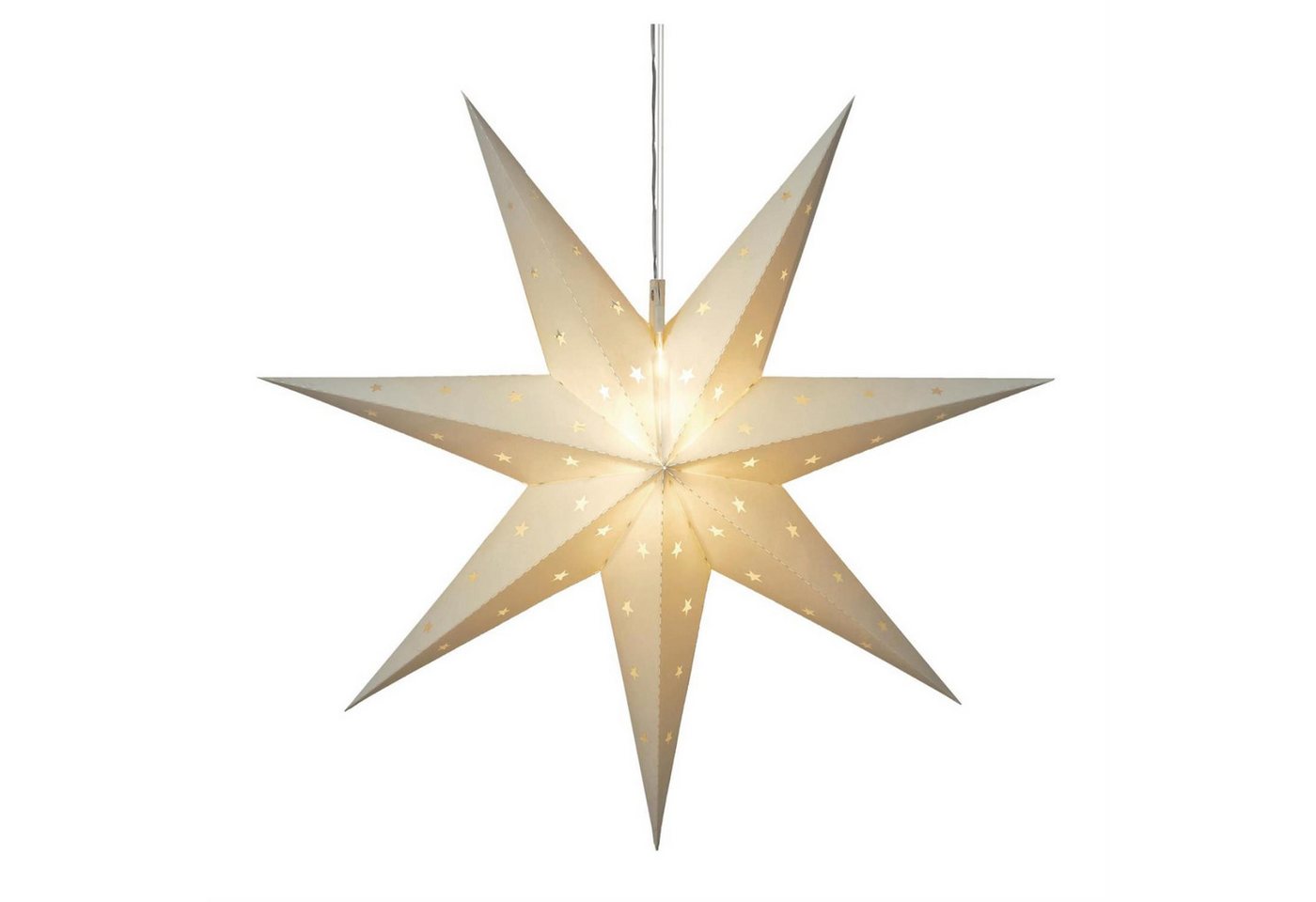 STAR TRADING LED-Stern für außen LED Stern Leuchtstern hängend 60cm Batterie Timer außen weiß, LED Classic, warmweiß (2100K bis 3000K) von STAR TRADING