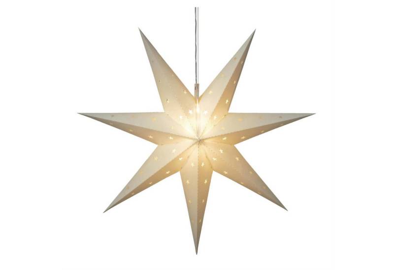 STAR TRADING LED-Stern für außen LED Stern Leuchtstern hängend 60cm Batterie Timer außen weiß, LED Classic, warmweiß (2100K bis 3000K) von STAR TRADING