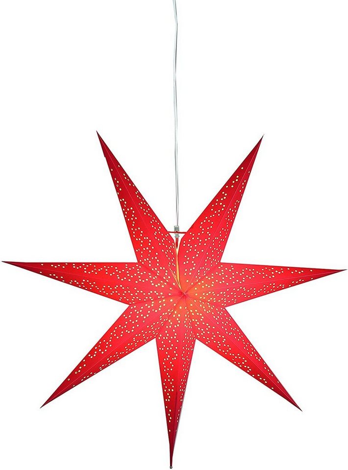 STAR TRADING Papierstern Papierstern Dot ca 70cm inkl Kabel Farbe rot DOT von STAR TRADING