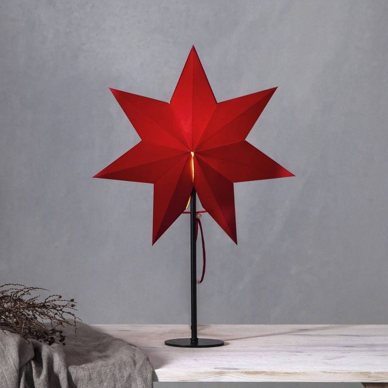 Standstern Mixa, Metall/Papier schwarz/rot von STAR TRADING