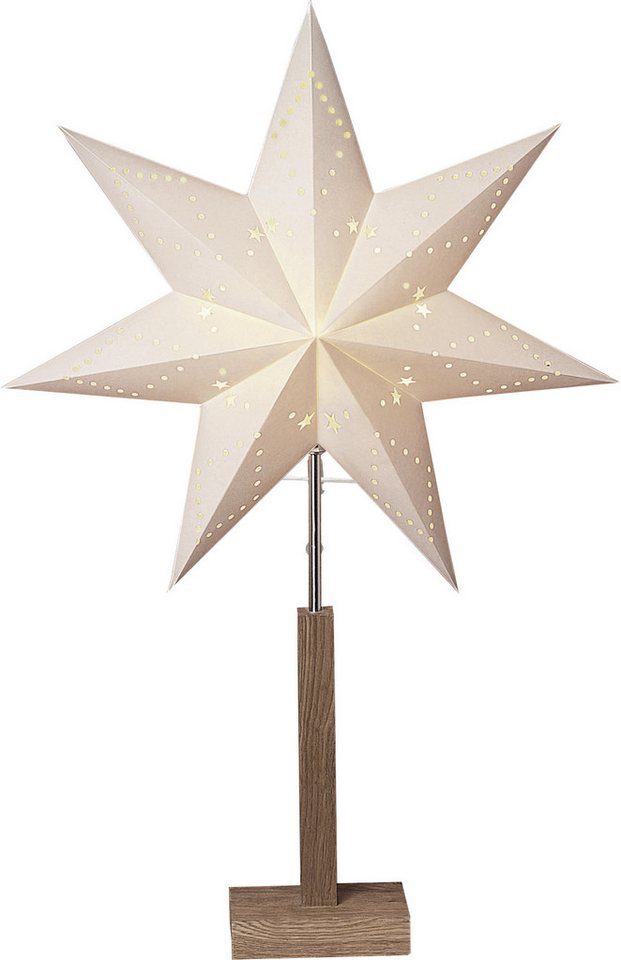 STAR TRADING Stehlampe Standleuchte Stern Karo, Ein-/Ausschalter, ohne Leuchtmittel, Stern Ø ca. 43 cm von STAR TRADING