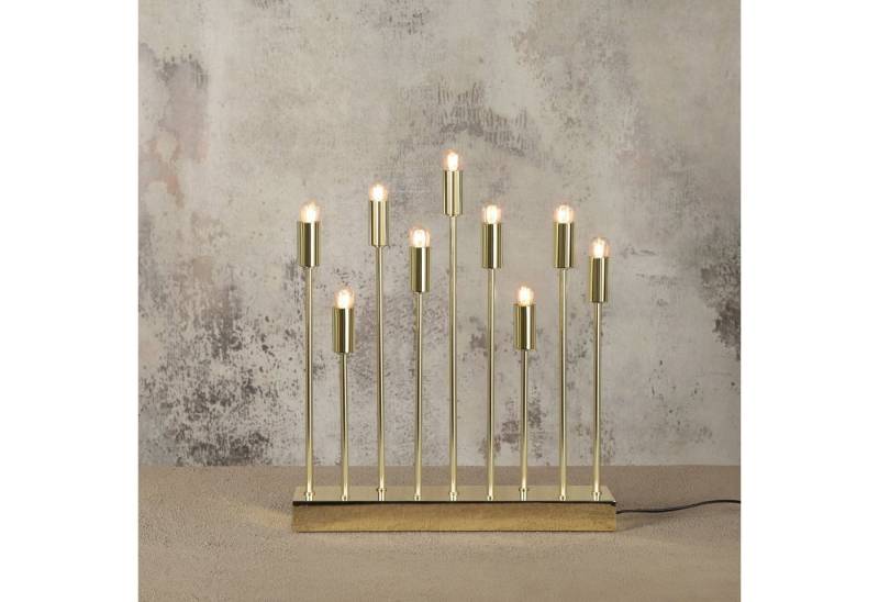 STAR TRADING Tischleuchte Tischleuchte Kerzenleuchter Fensterleuchter 9flammig E14 H: 50cm gold von STAR TRADING