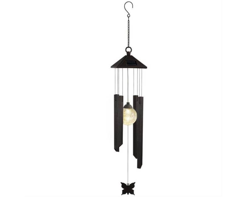 STAR TRADING Windspiel LED Solar Windspiel Schmetterling beleuchtete Kugel Lichtsensor von STAR TRADING