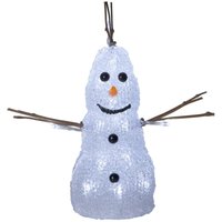 Led Deko-Schneemann ,Crystaline', indoor, Batterien + Timer, kaltweiß, h 26cm - Star Trading von STAR TRADING
