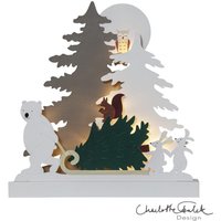 Star Trading - LED-Dekoleuchte 'Forest Friends', Batterie, Holz, Tiermotive, 38cm von STAR TRADING
