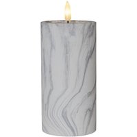 Kerze Flamme Marble, Stumpenkerze, Mamor-Design, led, Timer, Warmweiß, 17,5 cm - Star Trading von STAR TRADING