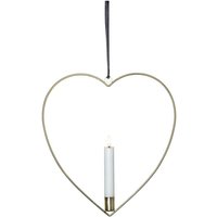 Star Trading - Dekoration Flamme Heart, Hängelampe, Herz, Messingfarben, Kerze, Wachs, led, Timer, Warmweiß, 28,5 cm von STAR TRADING
