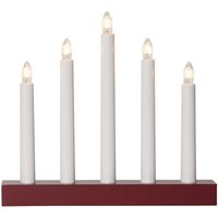 Fensterleuchter Inez weiß-rot 5-flammig E10 Netz B 265cm Fensterleuchter Inez weiß-rot 5-flammig E10 Netz B 265cm von STAR TRADING