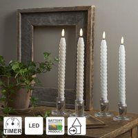 Star Trading LED Kerzen mit Timerfunktion LED Stabkerzen Beige LED Kerzen flackernde Flamme LED Kerze mit Timer Kerzen Deko Stabkerzen gedreht Kerzen von STAR TRADING