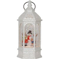 Star Trading LED Schneelaterne ,Vinter' mit Glitzer, wassergefüllt, Schneemann, Batterie + Timer, H 23cm von STAR TRADING