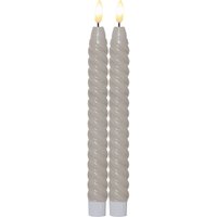 Star Trading LED Stabkerzen ,Flamme Swirl' aus Echtwachs, 2er-Set, grau-braun Star Trading LED Stabkerzen ,Flamme Swirl' aus Echtwachs, 2er-Set, grau-braun von STAR TRADING