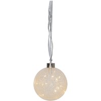 Star Trading LED Weihnachtskugel ,Glow Snow', Batterien + Timer, Hängeleuchte Deko, geeiste Optik, Ø 10cm von STAR TRADING