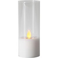 Star Trading - led Windlicht ,M-Twinkle' mit Echtwachs-Kerze, flackernd, Batterie + Timer, h 12,5cm von STAR TRADING