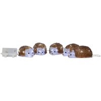 Star Trading Outdoor Lichterkette ,Crystalo', 5 leuchtende Igel, Batterien + Timer, kaltweiß, L 130cm von STAR TRADING