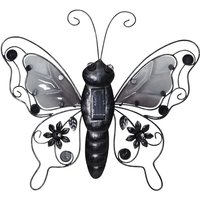 Solardekoration Butterfly, Schmetterling, Wanddekoration, Schwarz, led, Dämmerungssensor, Warmweiß, Außenbereich, 39 cm - Star Trading von STAR TRADING