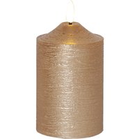 Led Echtwachskerze 'Flamme', Batterie, Timer, Gold, 15cm - Star Trading Led Echtwachskerze 'Flamme', Batterie, Timer, Gold, 15cm - Star Trading von STAR TRADING