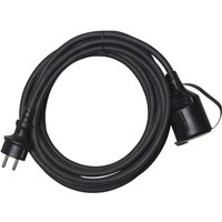 Star Trading - Outdoor Verlängerungskabel ,Lungo' mit Typ c Stecker, Kunststoff, schwarz, 230V ac, ip 44, 7 Meter von STAR TRADING