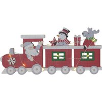 Star Trading - Verspielte Weihnachtsleuchte ,Billy' aus Holz, Weihnachtszug mit 10 LEDs, Batterien + Timer, l 29,5cm von STAR TRADING