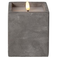 Led Blockkerze ,Flamme Cem', Zement, grau, 11,5cm - Star Trading von STAR TRADING