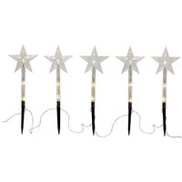Outdoor Bodenlichterkette ,Wandy' mit Leuchtsternen, Batterien + Timer, 5 led Lichtquellen, warmweiß, l 140cm - Star Trading von STAR TRADING