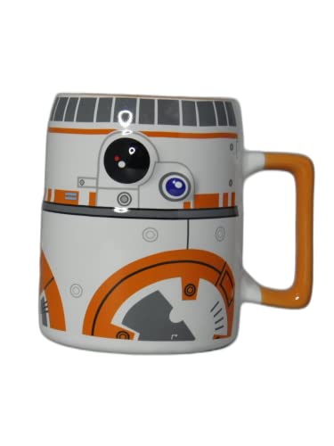 STAR WARS IDEALCASA Frühstückstasse Keramik Relief - BB8-10 cm Höhe - 350 ml Tassen mit Relief-Figur BB8 von STAR WARS