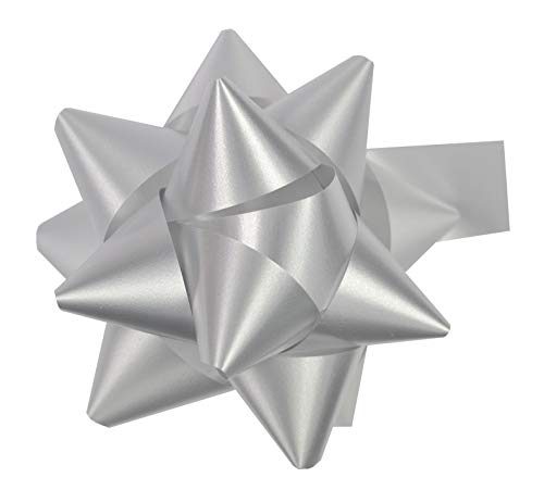 10 Geschenkschleifen Rosetten 11cm Silber von Star