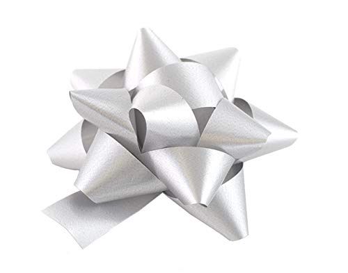 10 Geschenkschleifen Rosetten 8cm Silber von Star