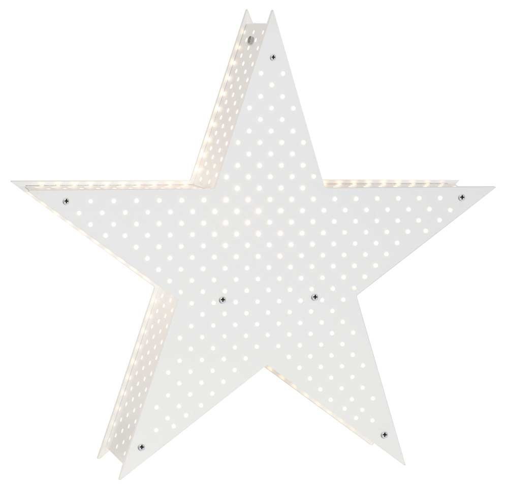 STAR Dekostern, 1 St., Weihnachztsstern 47cm Holz weiß 47x10cm Weihnachtsdeko von STAR