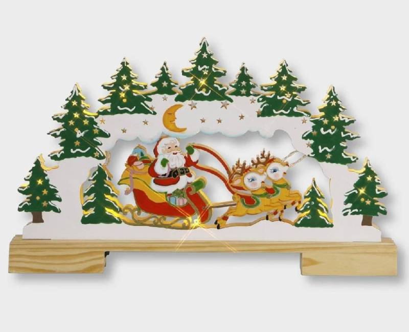 STAR LED Fensterleuchter 004-44 LED Holzleuchter Weihnachtsmann im Schlitten Batterie 28x45cm STAR LED Fensterleuchter 004-44 LED Holzleuchter Weihnachtsmann im Schlitten Batterie 28x45cm von STAR