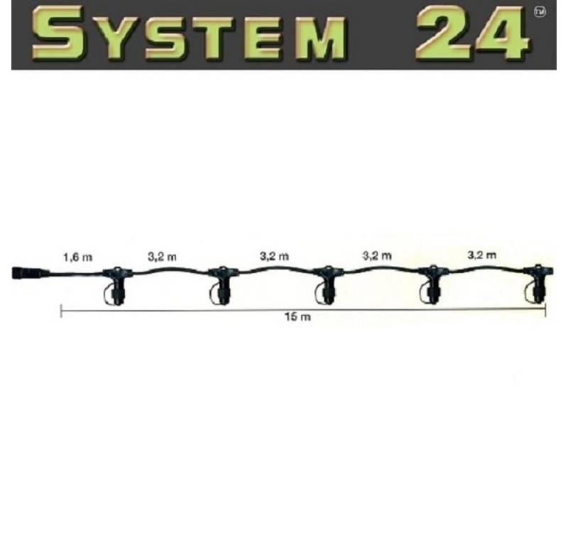 STAR LED-Lichterkette System 24 LED Verteilerkabel 15m extra schwarz 490-10 außen von STAR