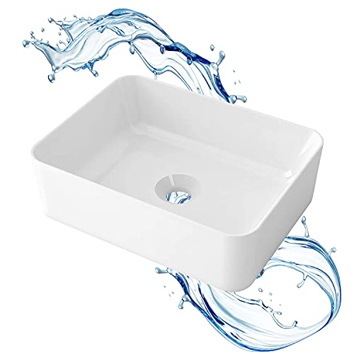 Starbath Plus - Weißes Keramik-Waschbecken - Rechteckige Form - Abmessungen 40 x 30 x 13 cm - Ideal für Arbeitsplatten in Badezimmern und Toilettenmöbeln von STARBATH PLUS
