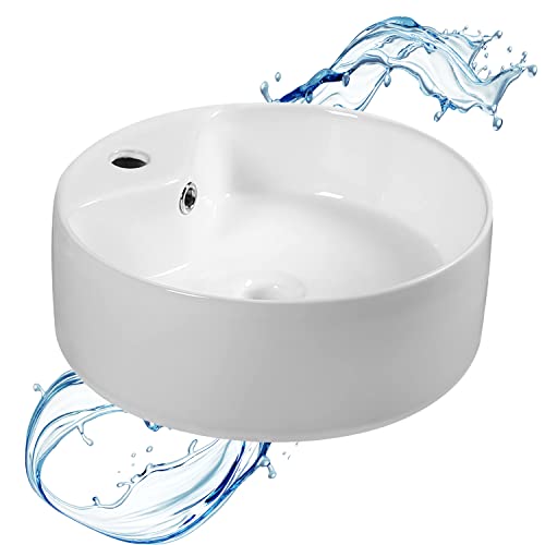 Starbath Plus - Keramisches Waschbecken - Runde Form - Glänzend weiße Farbe - Maße 40 x 40 x 15 cm - Ideal für Arbeitsplatten in Badezimmern und Toilettenmöbeln Starbath Plus - Keramisches Waschbecken - Runde Form - Glänzend weiße Farbe - Maße 40 x 40 x 15 cm - Ideal für Arbeitsplatten in Badezimmern und Toilettenmöbeln von STARBATH PLUS