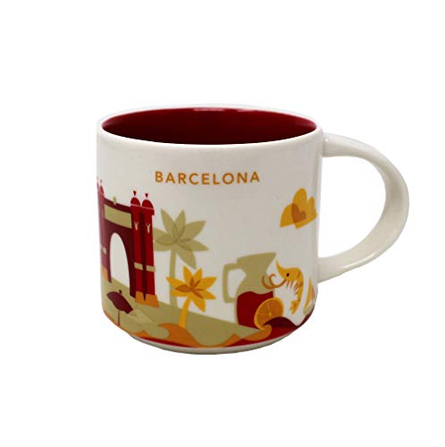 STARBUCKS Tasse De Barcelona Yah - Sie sind Hier - Kaffeetasse - Spanien - Garnelen - Garnelen - Las Ramblas - Sangria 14 Oz Weiß von STARBUCKS