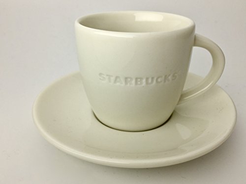 STARBUCKS Espresso Tasse und Unterteller Set weiß Tasse Gravur BENTURE von STARBUCKS