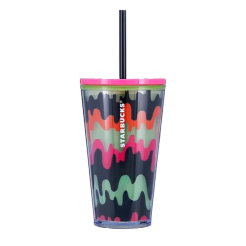 Starbucks 2023 Halloween Limited Edition Drippy Wave Tumbler Dekorieren mit gruseligen Aufklebern – leuchtet im Dunkeln, Grande40 ml von STARBUCKS