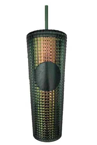 Starbucks Green Rainforest Grid Schillerndes Trinkglas, Herbst 2022, Venit, 680 ml von STARBUCKS