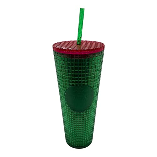 Starbucks Spring 2023 Wassermelonengitter, Grün mit grünem Strohhalm und rosa Deckel, 680 ml von STARBUCKS