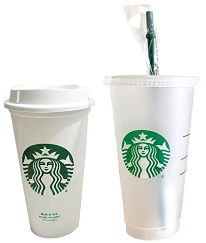 Starbucks , Kunststoff , wiederverwendbares Duo: 680 ml Becher für kalte Getränke und 473 ml für heiße Getränke von STARBUCKS