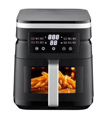 STARCREST Heißluftfritteuse 7L Fassungsvermögen, 2000W geräumige Heissluftfritteuse XXL 80-200°C, Airfryer groß mit 12 Voreinstellungen, Warmhaltefunktion, Schwarz von STARCREST