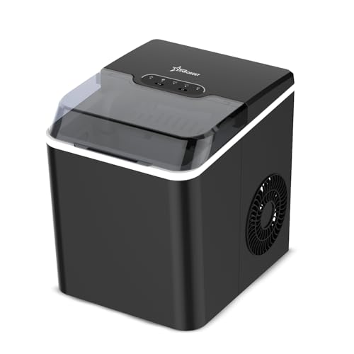 Starcrest Eiswürfelmaschine klein mini - kompakte Ice Maker Machine 1,3L Wassertank - Mini Eiswürfelbereiter mit leisem 50dB Betrieb, transparenter Deckel, einstellbare Ice Cubes Größe von STARCREST