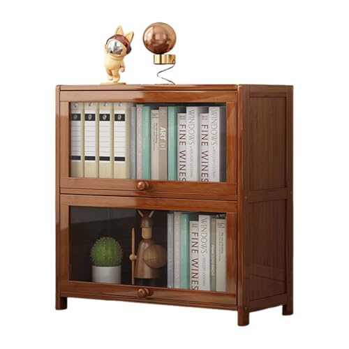 Bücherregal mit Acryl Türen Lagerregal Stehend aus Holz Regal 30cm Breit für Arbeitszimmer Büro Wohnzimmer Schlafzimmer Brown-3F 80cm Bücherregal mit Acryl Türen Lagerregal Stehend aus Holz Regal 30cm Breit für Arbeitszimmer Büro Wohnzimmer Schlafzimmer Brown-3F 80cm von STARHMLUX