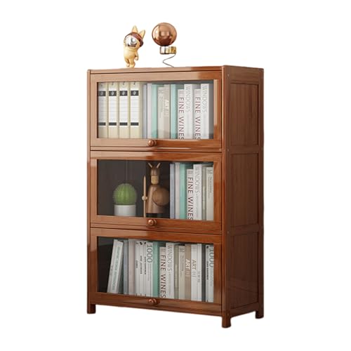 Bücherregal mit Acryl Türen Lagerregal Stehend aus Holz Regal 30cm Breit für Arbeitszimmer Büro Wohnzimmer Schlafzimmer Brown-4F 80cm Bücherregal mit Acryl Türen Lagerregal Stehend aus Holz Regal 30cm Breit für Arbeitszimmer Büro Wohnzimmer Schlafzimmer Brown-4F 80cm von STARHMLUX