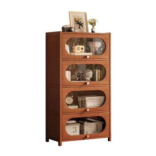 Bücherregal mit Türen mit Ebenen Lagerregal Stehend aus Holz Regal 30cm Breit für Arbeitszimmer Büro Wohnzimmer Schlafzimmer Brown-5F 40cm von STARHMLUX