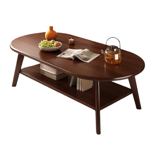 Couchtisch Oval Holz - Beistelltisch mit Stauraum Doppelte Aufbewahrungsfunktion Beine aus Massivholz Geeignet füR Wohnzimmer und Esszimmer Walnut 47.2 * 23.6 * 17.7in Couchtisch Oval Holz - Beistelltisch mit Stauraum Doppelte Aufbewahrungsfunktion Beine aus Massivholz Geeignet füR Wohnzimmer und Esszimmer Walnut 47.2 * 23.6 * 17.7in von STARHMLUX