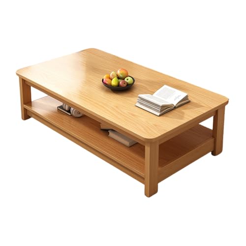 Couchtisch mit Stauraum - Kaffeetisch Holz Massivholzrahmen Doppellagiges Design Geeignet füR Versammlungen Arbeitszimmer und BüRo Natural 39.4 * 19.7 * 17.7in Couchtisch mit Stauraum - Kaffeetisch Holz Massivholzrahmen Doppellagiges Design Geeignet füR Versammlungen Arbeitszimmer und BüRo Natural 39.4 * 19.7 * 17.7in von STARHMLUX